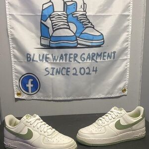 Nike White and Green Athletic Shoes